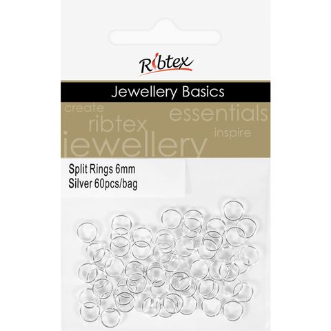 Split Rings 6mm Silver 60Pcs