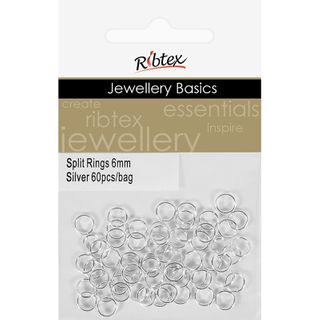 Split Rings 6mm Silver 60Pcs