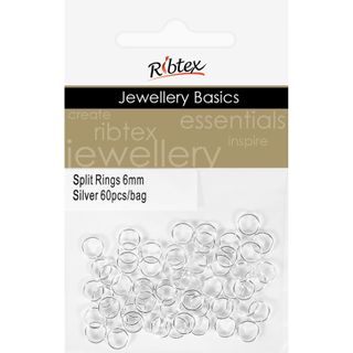 Split Rings 6mm Silver 60Pcs