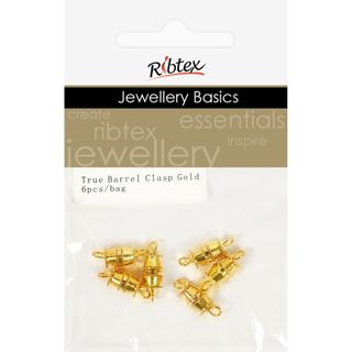 Clasp Barrel True 15mm Gold 6Pcs