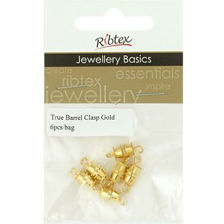 Clasp Barrel True 15mm Gold 6Pcs