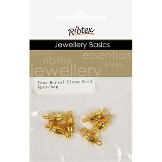 Clasp Barrel True 15mm Gold 6Pcs