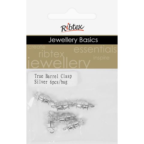 Clasp Barrel True 15mm Silver 6Pcs
