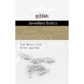 Clasp Barrel True 15mm Silver 6Pcs