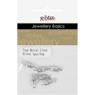 Clasp Barrel True 15mm Silver 6Pcs