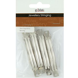 Jf Acc Hair Clasp Silver 4Pcs