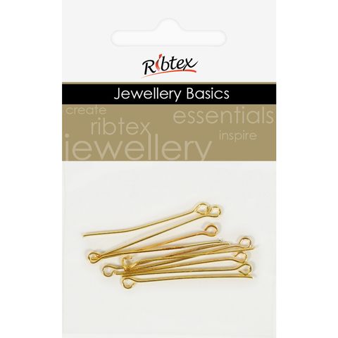 Eye Pins 35mm Gold 10Pcs