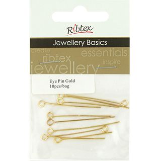 Eye Pins 35mm Gold 10Pcs