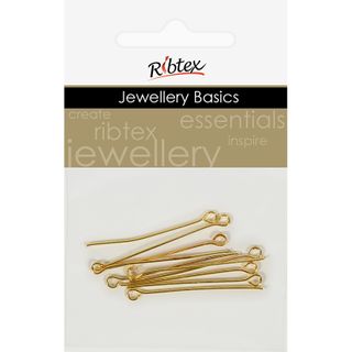 Eye Pins 35mm Gold 10Pcs
