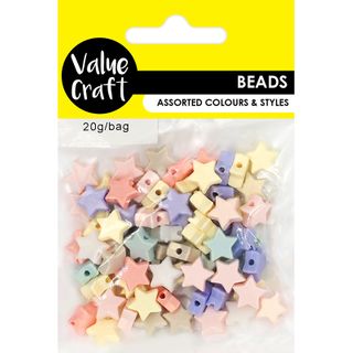 PEARL FINISH PASTEL STAR  BEADS 20G