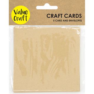 CRAFT CARDS W ENVELOPES NATURAL 5PCS