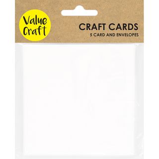 CRAFT CARDS W ENVELOPES WHITE 5PCS