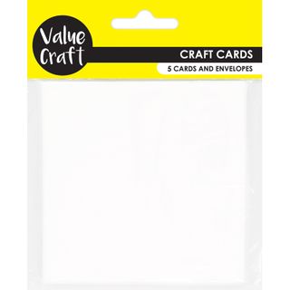 CRAFT CARDS W ENVELOPES WHITE 5PCS