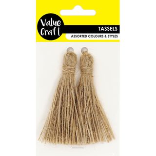 Tassels 70Mm Natural Jute 2Pcs