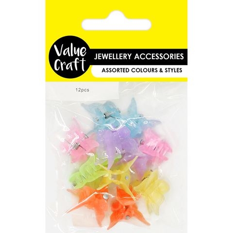 BUTTERFLY CLIPS BRIGHTS 12PCS