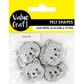 FELT SHAPES SILVER GLITTER CATS 6PCS