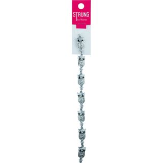 Beads Strung Owls Silver 7Pcs