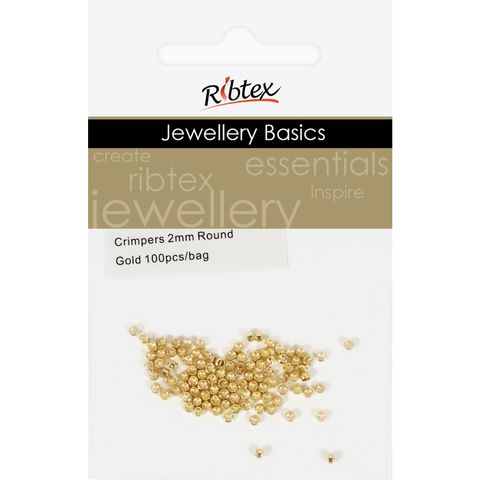 Crimpers Round 2mm Gold 100Pcs
