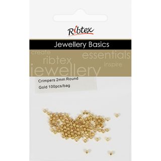 Crimpers Round 2mm Gold 100Pcs