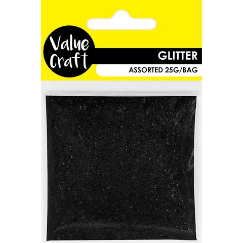 CRAFT GLITTER IN BAG BLACK 25G