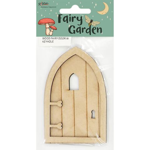 WOOD FAIRY DOOR W KEYHOLE