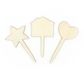WOOD GARDEN STAKE SHAPES 3PCS