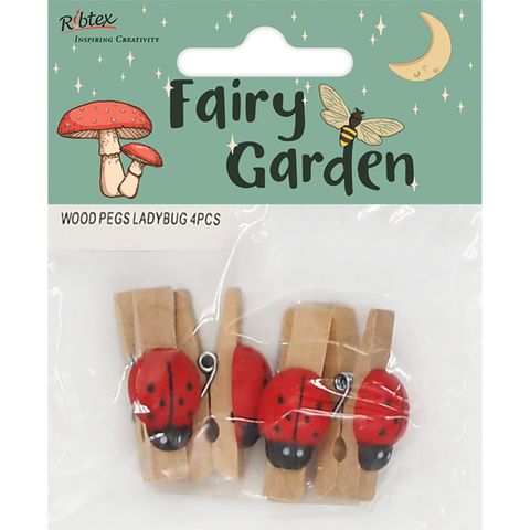 WOOD PEGS LADYBUG 4PCS