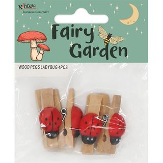 WOOD PEGS LADYBUG 4PCS