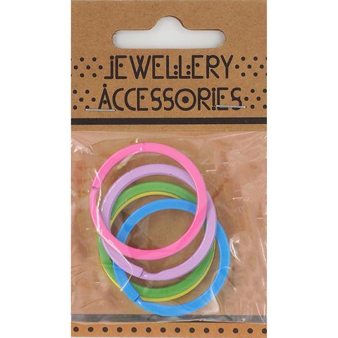 J ACC METAL ROUND KEY RING MULTI 5PCS