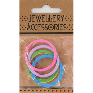 J ACC METAL ROUND KEY RING MULTI 5PCS