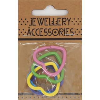 J ACC METAL HEART KEY RING MULTI 5PCS