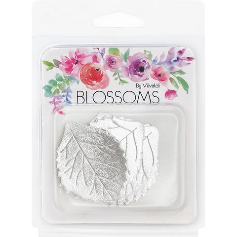 LEAF CUT OUT METALLIC SILVER 6PCS