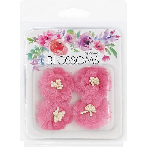 MINI MULTI LAYER FLOWER HOT PINK 4PC