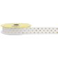 RIB GROSGRAIN 15MM GOLD HEART WHITE 3M