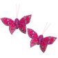 Butterfly Feather Glitter 5cm Hot Pink