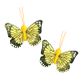 Butterfly Feather 4cm Yellow 4Pcs