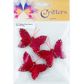 Butterfly Feather Glitter 5cm Red 3Pcs