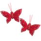 Butterfly Feather Glitter 5cm Red 3Pcs