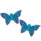 Butterfly Feather Glitter 5cm Turquoise