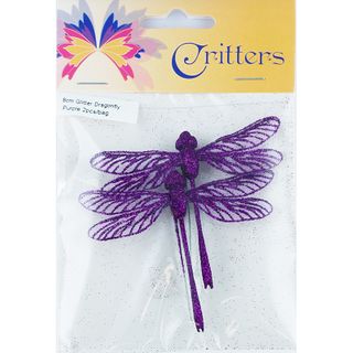 Butterfly Glitter 8cm Purple 2Pcs