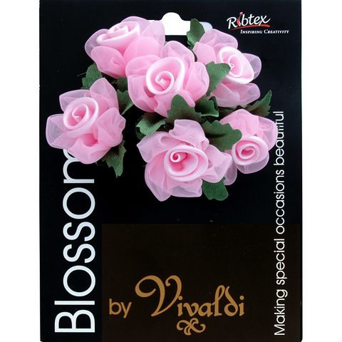 Rose with Petals 6 Head Bunch Baby Pink