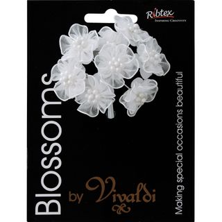 Flower Organza Pearl Daisy 8Head White