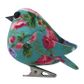 Fabric Bird with Clip 6cm Floral 1Pc