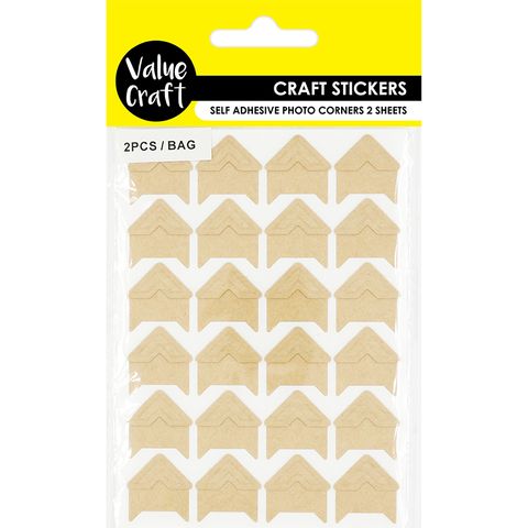 SELF ADHESIVE PHOTO CORNERS KRAFT 2SH