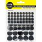 SELF ADHESIVE LOOP HOOK DOTS BLACK 69PCS