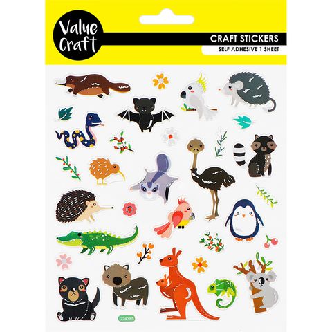 STICKERS FOIL AUSTRALIAN ANIMALS 1SH