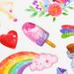 STICKERS GLITTER UNICORN RAINBOWS 1SH