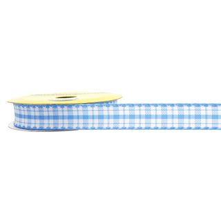 RIB 15MM GINGHAM STITCH EDGE BABYBLUE 3M