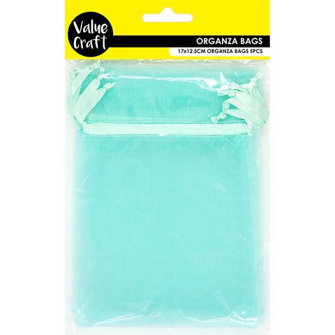 Sml Organza Bag 17cm X 12.5cm Mint 5Pc