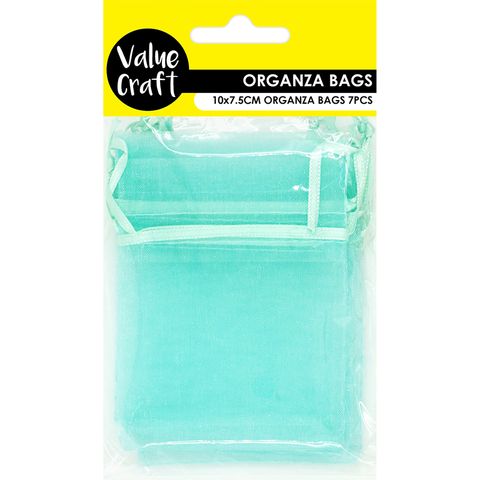 Mini Organza Bag Mint 10cmx7.5cm 7pc